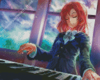 Maki Nishikino Playing Piano Diamond Painting