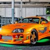 Orange Toyota Supra Mk4 Car Vehicle Diamond Painting