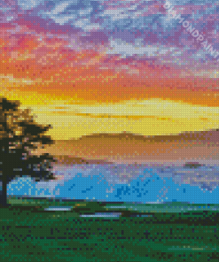 Pebble Beach Golf Sunset 5D Diamond Painting