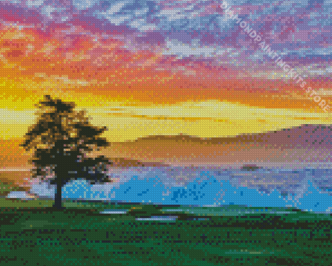 Pebble Beach Golf Sunset 5D Diamond Painting