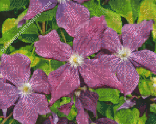 Purple Flowering Plant 5D Diamond Painting