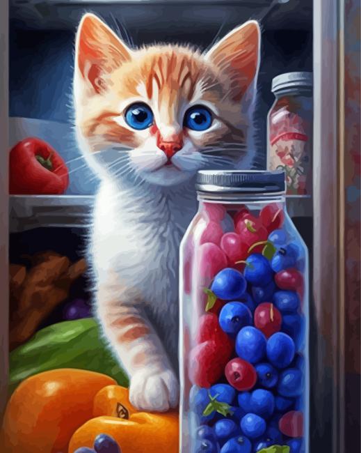 The Cat On The Grocery Shelf Diamond Painting