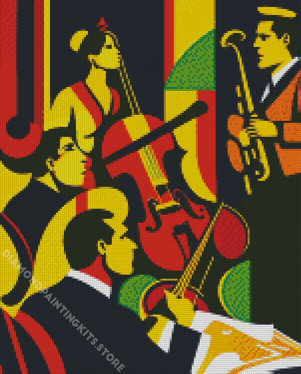 Abtract Cubism Musicians Diamond Painting