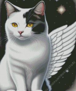 Aesthetic Cat With Wing Art 5D Diamond Painting