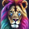 Aesthetic Colorful Lion Diamond Painting