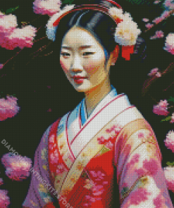 Aesthetic Japanese Lady 5D Diamond Painting