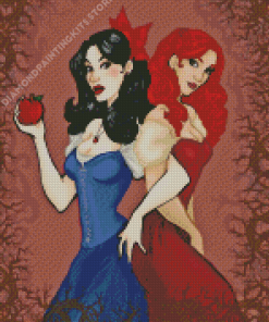Cartoon Snow White And Rose Red Diamond Painting