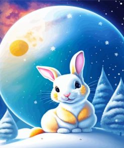 Cute Bunny In Snow 5D Diamond Painting