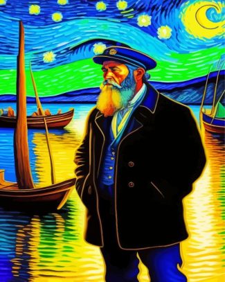 Fisherman In Night Port 5D Diamond Painting