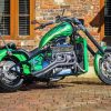 Green Chopper Motorcycle 5D Diamond Painting