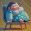 Sleepy Fat Chinese Girl Diamond Painting