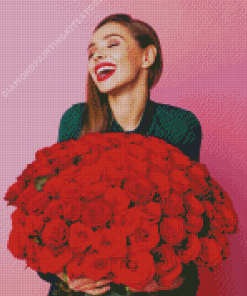 Girl And Red Roses 5D Diamond Painting