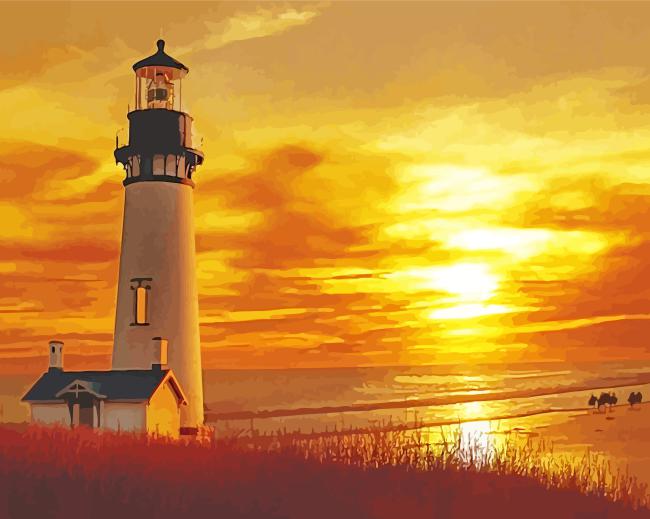 Lighthouse At Sunset 5D Diamond Painting