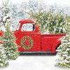Snow Christmas With Red Truck 5D Diamond Painting