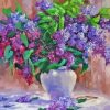 Abstract Lilac Flowers In Vase 5D Diamond Painting