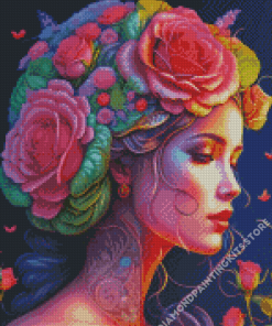 Aesthetic Floral Lady 5D Diamond Painting