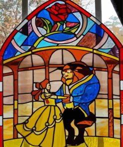 Beauty And The Beast Stained Glass Diamond Painting
