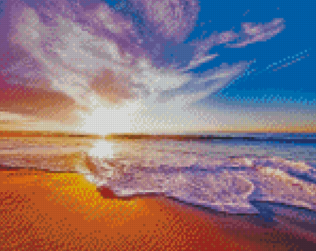 California Ocean During Sunset Diamond Painting