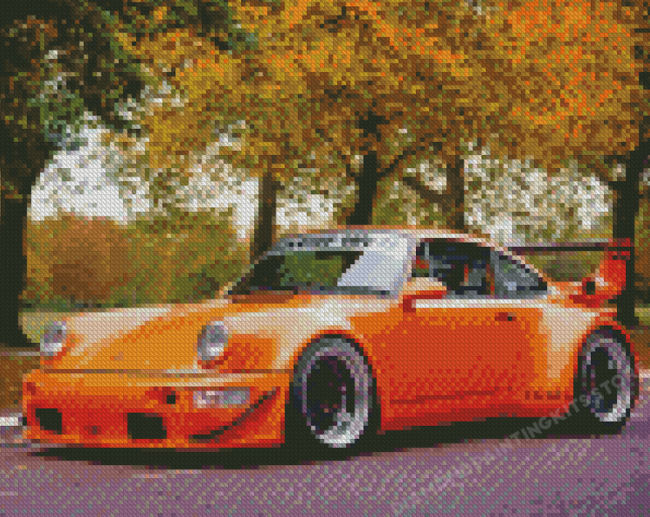 Orange RWB Porsche Diamond Painting