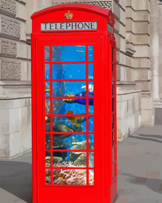 London Phone Box 5D Diamond Painting