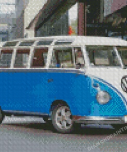 Blue Volkswagen Kombi 5D Diamond Painting
