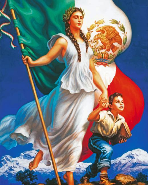 Mexican Woman And Her Son Diamond Painting