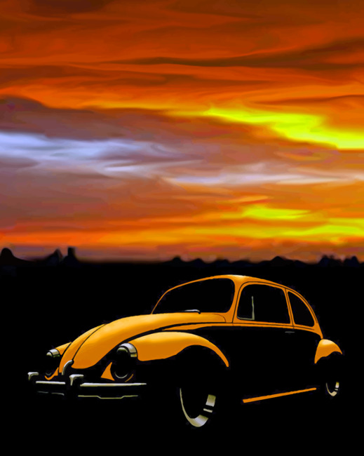 Sunset Volkswagen Beetle Diamond Painting