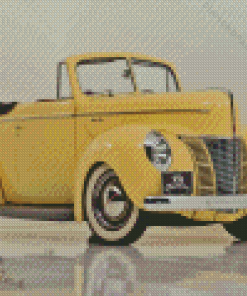 1940 Yellow Ford Car Diamond Painting