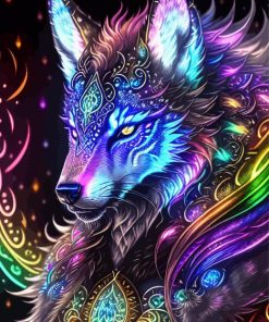 Colorful Wolf Diamond Painting