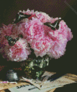 Peony Vase and Butterfly Diamond Paintings