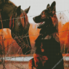 Shepherd Dog and Horse Diamond Painting