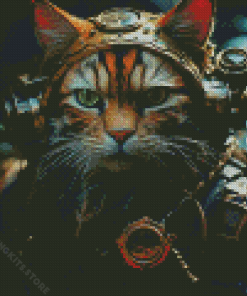 Steampunk Cat Diamond By Numbers