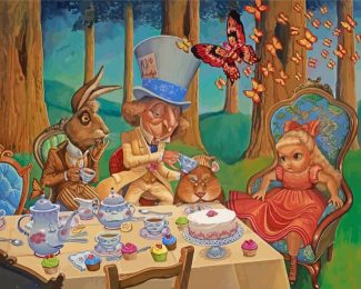 The Mad Hatter Tea Party Diamond Painting