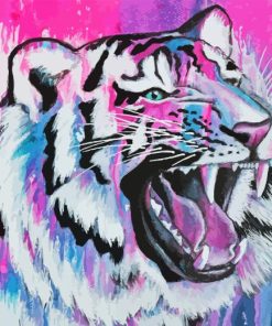 Abstract Pink Tiger Diamond Painting