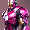 Pink Iron Man Diamond Painting