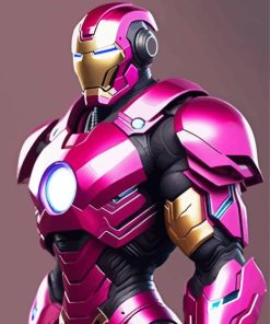 Pink Iron Man Diamond Painting
