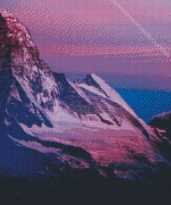 Snowy Purple Mountain Diamond Painting