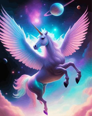 Space Flying Unicorn Diamond Paintings