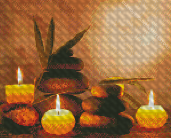 Zen Stones And Candles Diamond Painting