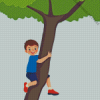Boy Climbing Tree Diamond Painting