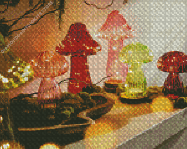 Glass Mushrooms Diamond Painting