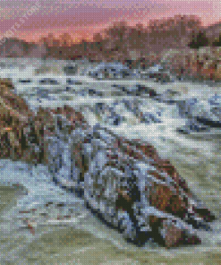 Great Falls Sunset Diamond Painting