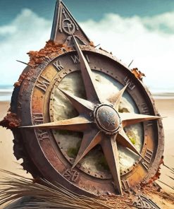 Pirate Compass In Sand Diamond Painting