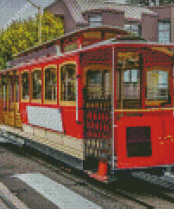 Red Cable Cars Diamond Painting