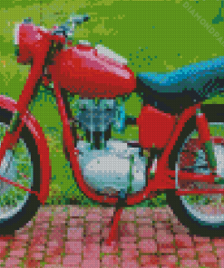 Red Motorcycle Junak Diamond Painting