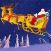 Santa And Reindeer Flying Diamond Painting