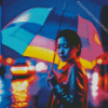 Asian Lady and Umbrella Diamond Painting