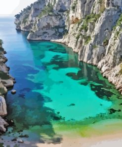 Cassis Beach in France Diamond Painting