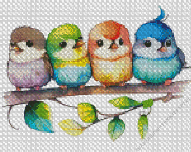 Colorful Birds Diamond Painting