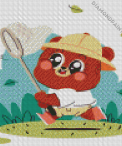 Cute Baby Bear with Hat Diamond Painting